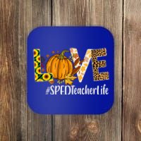 Special Education Teacher Love Fall Leopard Halloween Autumn Gift Coaster