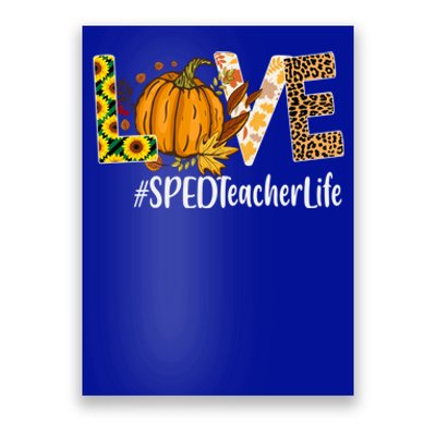 Special Education Teacher Love Fall Leopard Halloween Autumn Gift Poster