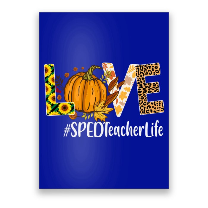 Special Education Teacher Love Fall Leopard Halloween Autumn Gift Poster