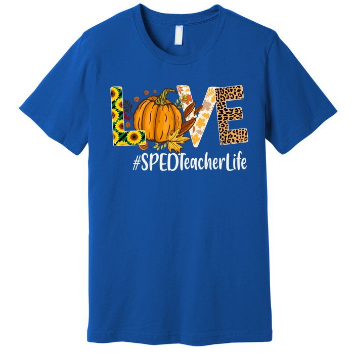 Special Education Teacher Love Fall Leopard Halloween Autumn Gift Premium T-Shirt