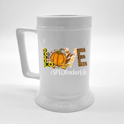 Special Education Teacher Love Fall Leopard Halloween Autumn Gift Beer Stein