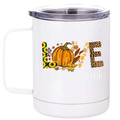 Special Education Teacher Love Fall Leopard Halloween Autumn Gift 12 oz Stainless Steel Tumbler Cup