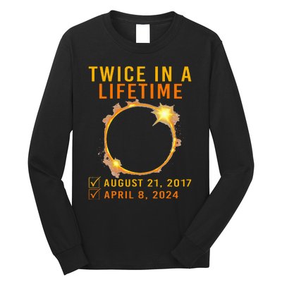 Solar Eclipse Twice In Lifetime 2024 Solar Eclipse Long Sleeve Shirt