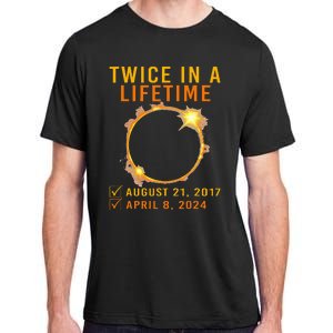 Solar Eclipse Twice In Lifetime 2024 Solar Eclipse Adult ChromaSoft Performance T-Shirt