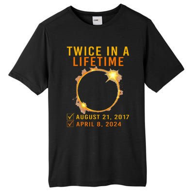 Solar Eclipse Twice In Lifetime 2024 Solar Eclipse Tall Fusion ChromaSoft Performance T-Shirt