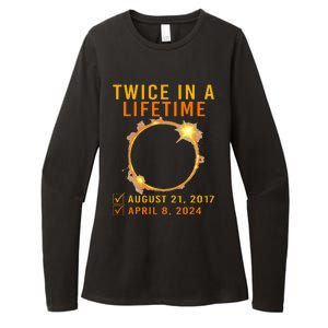 Solar Eclipse Twice In Lifetime 2024 Solar Eclipse Womens CVC Long Sleeve Shirt