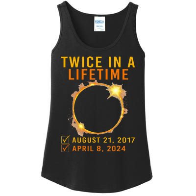 Solar Eclipse Twice In Lifetime 2024 Solar Eclipse Ladies Essential Tank