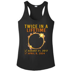 Solar Eclipse Twice In Lifetime 2024 Solar Eclipse Ladies PosiCharge Competitor Racerback Tank