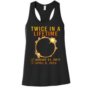 Solar Eclipse Twice In Lifetime 2024 Solar Eclipse Women's Racerback Tank