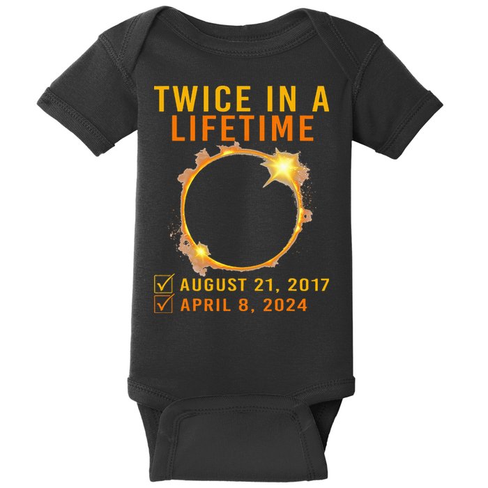 Solar Eclipse Twice In Lifetime 2024 Solar Eclipse Baby Bodysuit
