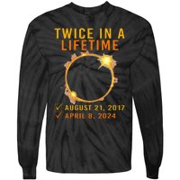 Solar Eclipse Twice In Lifetime 2024 Solar Eclipse Tie-Dye Long Sleeve Shirt