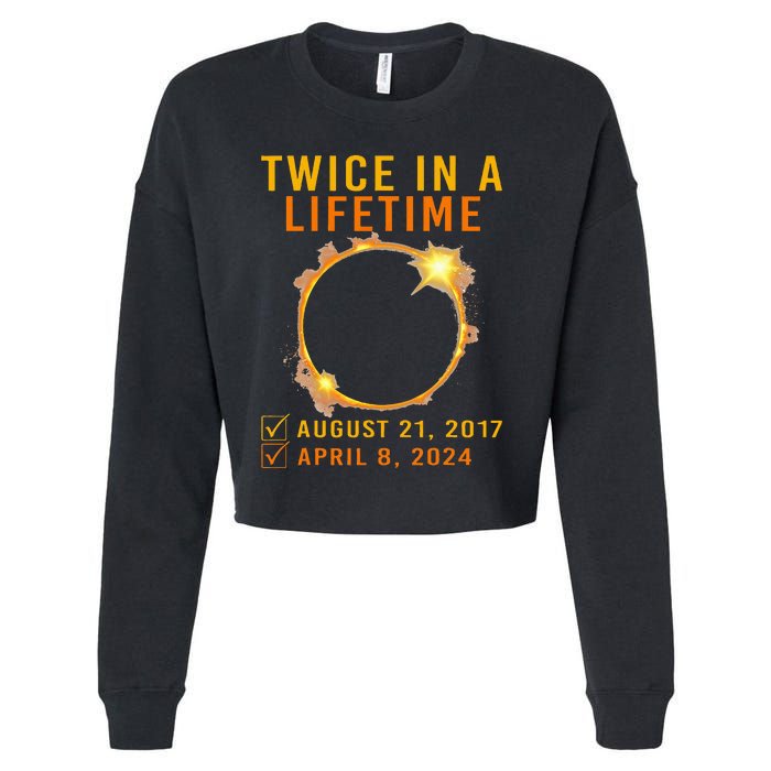 Solar Eclipse Twice In Lifetime 2024 Solar Eclipse Cropped Pullover Crew