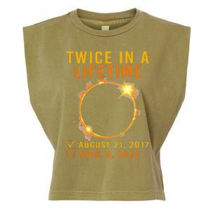 Solar Eclipse Twice In Lifetime 2024 Solar Eclipse Garment-Dyed Women's Muscle Tee