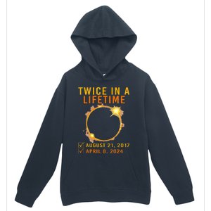 Solar Eclipse Twice In Lifetime 2024 Solar Eclipse Urban Pullover Hoodie