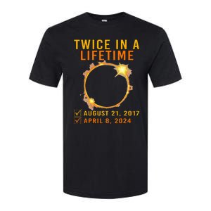 Solar Eclipse Twice In Lifetime 2024 Solar Eclipse Softstyle CVC T-Shirt