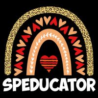 Special Ed Teacher Speducator Leopard Boho Rainbows Hearts Gift Cooling Performance Crew T-Shirt