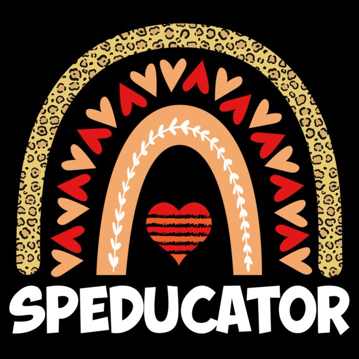 Special Ed Teacher Speducator Leopard Boho Rainbows Hearts Gift Cooling Performance Crew T-Shirt