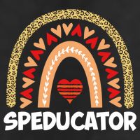 Special Ed Teacher Speducator Leopard Boho Rainbows Hearts Gift Adult Drive Performance Visor