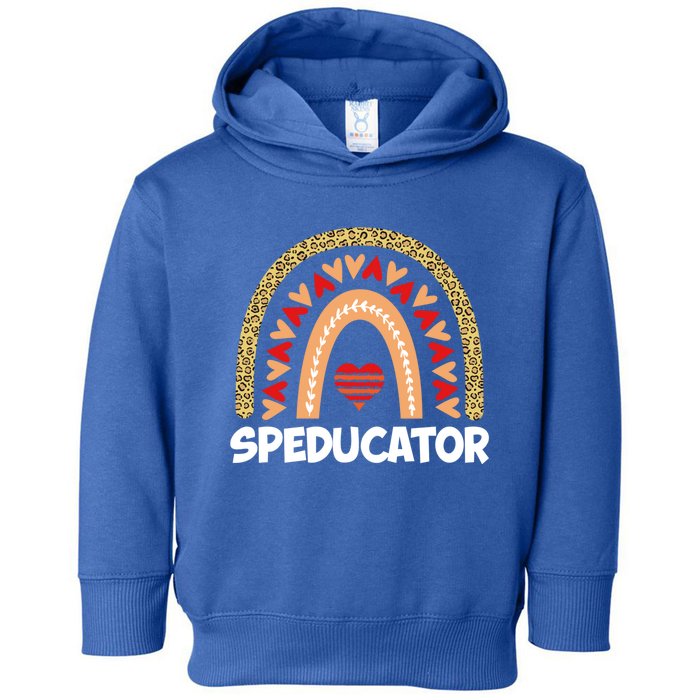 Special Ed Teacher Speducator Leopard Boho Rainbows Hearts Gift Toddler Hoodie