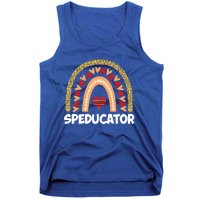 Special Ed Teacher Speducator Leopard Boho Rainbows Hearts Gift Tank Top