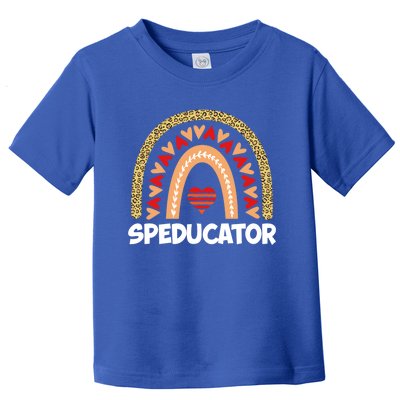 Special Ed Teacher Speducator Leopard Boho Rainbows Hearts Gift Toddler T-Shirt