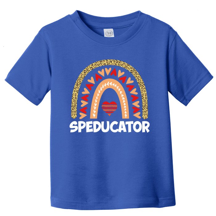 Special Ed Teacher Speducator Leopard Boho Rainbows Hearts Gift Toddler T-Shirt