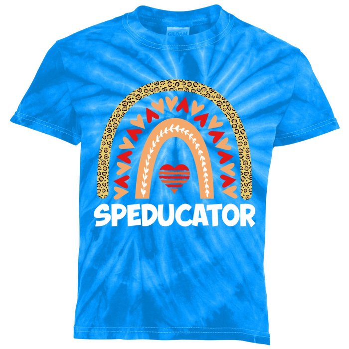 Special Ed Teacher Speducator Leopard Boho Rainbows Hearts Gift Kids Tie-Dye T-Shirt