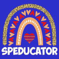 Special Ed Teacher Speducator Leopard Boho Rainbows Hearts Gift Zip Tote Bag