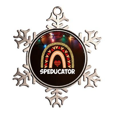 Special Ed Teacher Speducator Leopard Boho Rainbows Hearts Gift Metallic Star Ornament