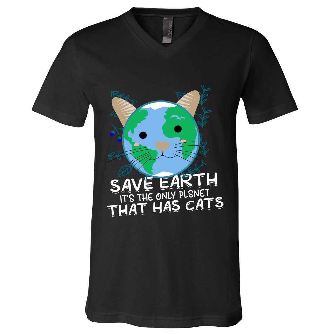 Save Earth The Only Planet With Cats V-Neck T-Shirt