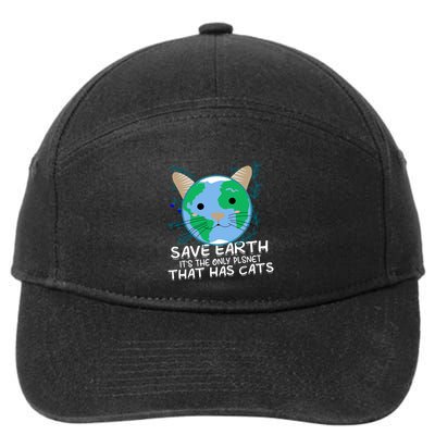 Save Earth The Only Planet With Cats 7-Panel Snapback Hat