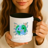 Save Earth The Only Planet With Cats Mug