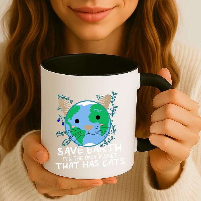 Save Earth The Only Planet With Cats Mug