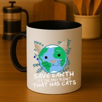 Save Earth The Only Planet With Cats Mug
