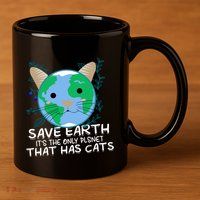 Save Earth The Only Planet With Cats 11oz C Handle Ceramic Mug