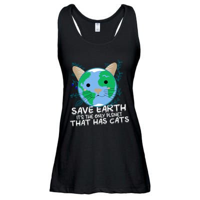 Save Earth The Only Planet With Cats Ladies Essential Flowy Tank