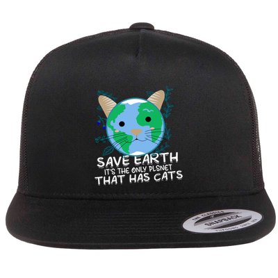 Save Earth The Only Planet With Cats Flatbill Hat