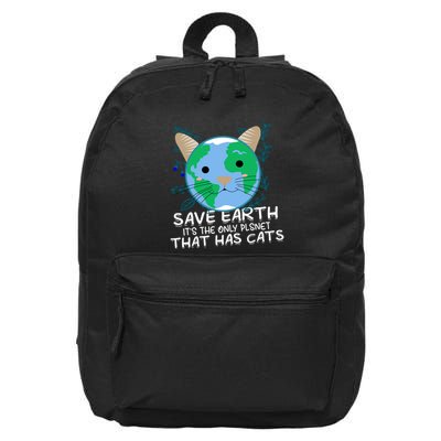 Save Earth The Only Planet With Cats 16 in Basic Backpack