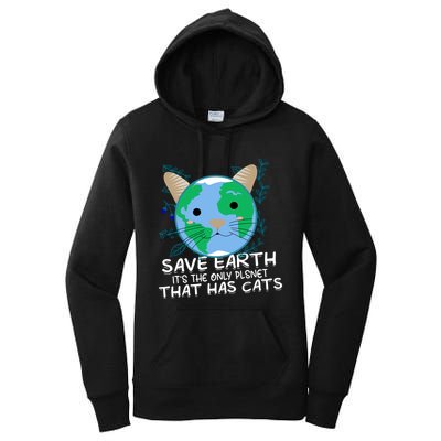 Save Earth The Only Planet With Cats Women's Pullover Hoodie