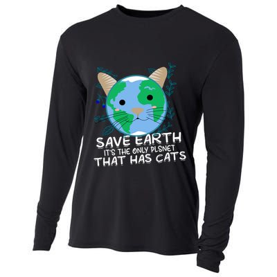 Save Earth The Only Planet With Cats Cooling Performance Long Sleeve Crew