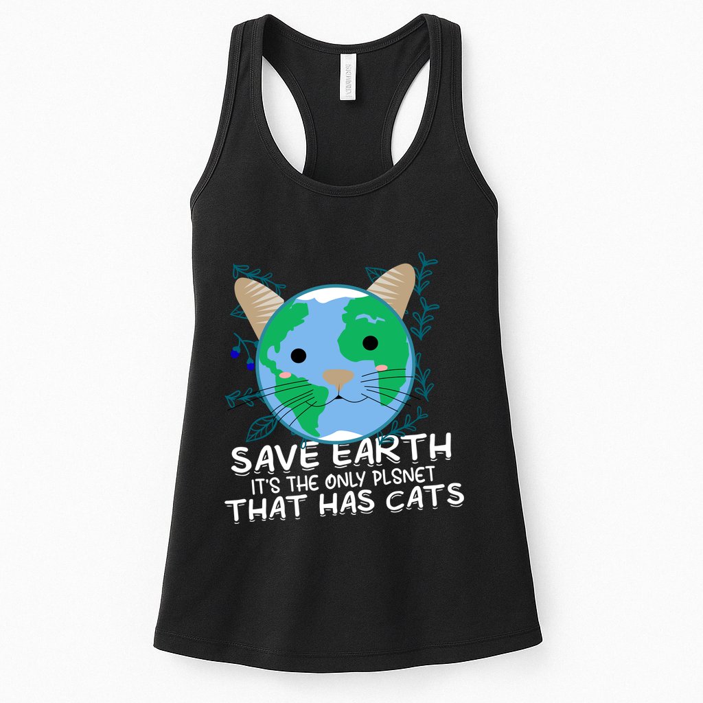 Save Earth The Only Planet With Cats Womens Tank Top