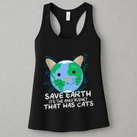 Save Earth The Only Planet With Cats Womens Tank Top