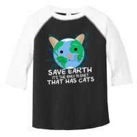 Save Earth The Only Planet With Cats Toddler Fine Jersey T-Shirt