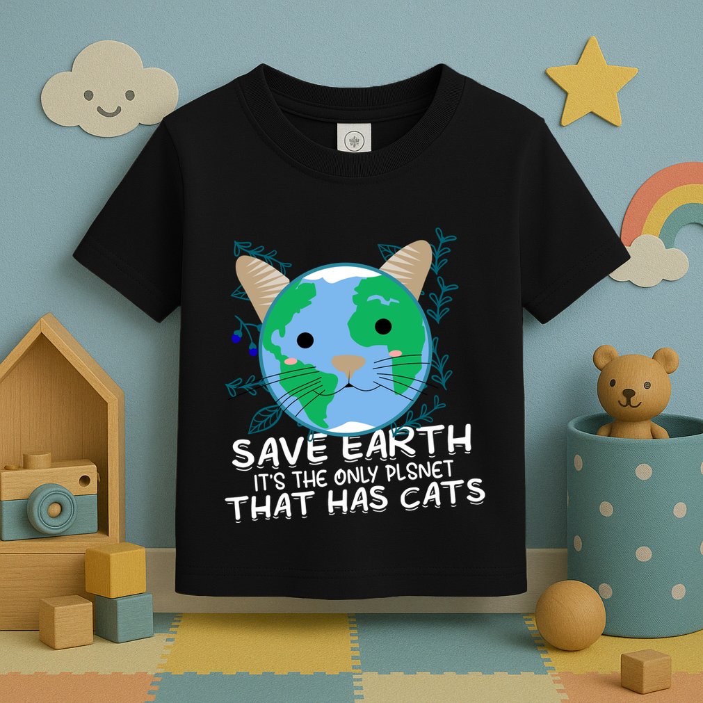 Save Earth The Only Planet With Cats Toddler T-Shirt