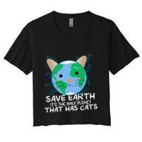 Save Earth The Only Planet With Cats Women's Crop Top Tee