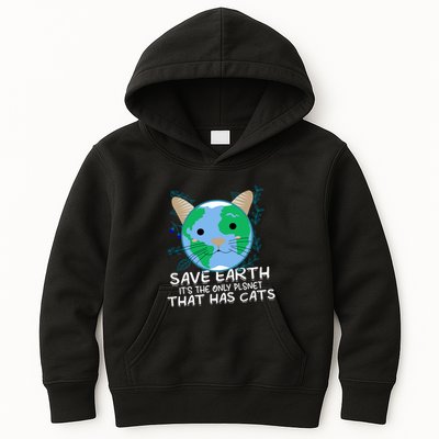 Save Earth The Only Planet With Cats Kids Hoodie