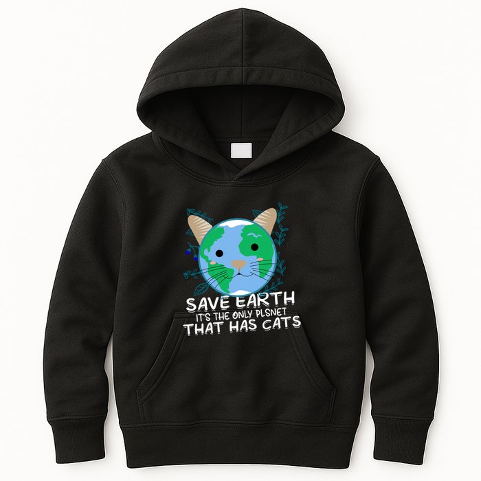 Save Earth The Only Planet With Cats Kids Hoodie