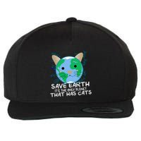 Save Earth The Only Planet With Cats Wool Snapback Cap