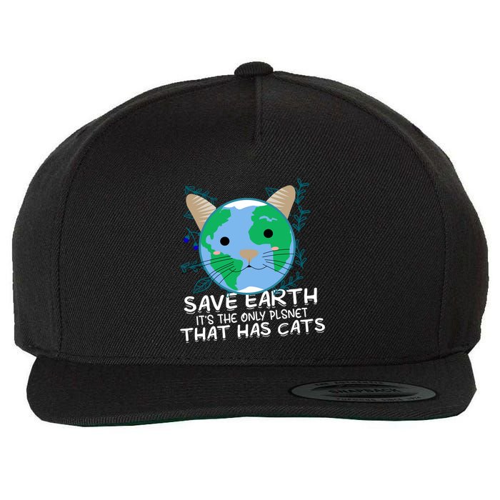 Save Earth The Only Planet With Cats Wool Snapback Cap