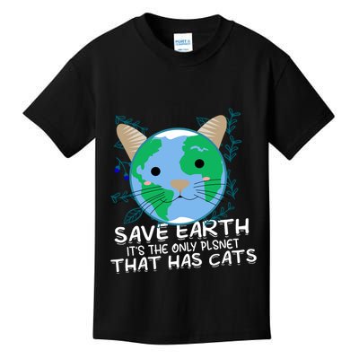 Save Earth The Only Planet With Cats Kids T-Shirt